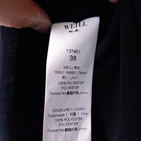 NEW Weill 38/6 Beaded Neck Top Side Zip Black Gold Elegant Evening Cocktail Luxe - Picture 7 of 10